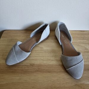 TOMS Women's Light Gray D'Orsay Flats